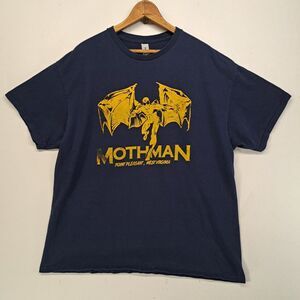 Mothman T Shirt XL Navy Blue Point Pleasant West Virginia Cryptid Graphic